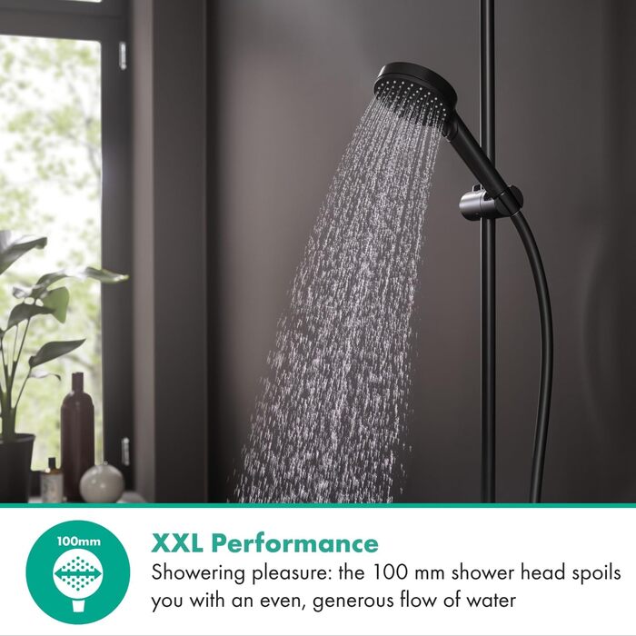 Ручний душ hansgrohe Vernis Blend, 2 режими, круглий 100 мм, антикальк, матовий чорний