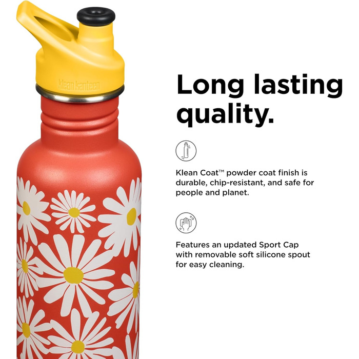 Пляшка для води Klean Kanteen Classic 800 мл, Гансіблум, сталева