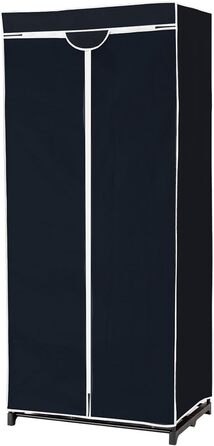 Тканинна шафа для одягу COSTWAY з полицями та штангою, складана, чорна, 74x50x172 см – для вітальні, спальні, підвалу