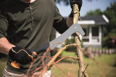 Мачете Fiskars WoodXpert XA3 50,5 см, антипригарне покриття, загартована сталева лезо, скловолоконна ручка, з чохлом, чорний/помаранчевий