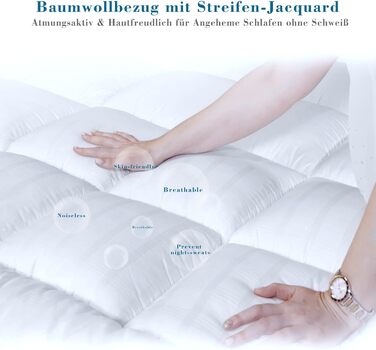 Преміум наматрацник Threads For Bed 140x190 см, м’який стьобаний топер із 100% бавовни для захисту та підтримки матраца