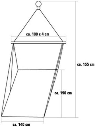 Сімейний підвісний крісло-гамак AMANKA XXL, 190x140 см, 100% бавовна, до 150 кг, з поворотним механізмом, синій «Пасифік»