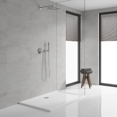 Ручний душ GROHE Vitalio Get, 1 режим, антикальк, для проточних водонагрівачів, подвійні стінки, круглий, сріблястий, 27458000