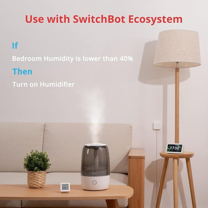 Цифровий термометр-гігрометр SwitchBot для дому з Bluetooth, датчик температури та вологості, вимірювач точки роси/VPD/абсолютної вологості, моніторинг через додаток, комплект із хабом mini