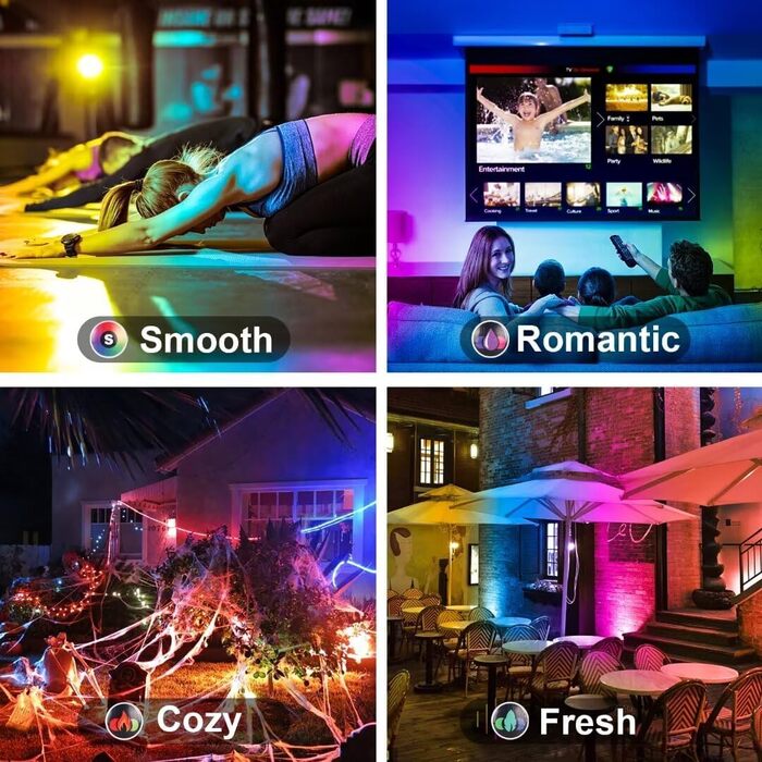 RGB LED прожектори для вулиці з пультом, 2 шт., 5000 Лм, диміруємі, кольорова підсвітка, тепле біле світло 3000K, IP66 водонепроникні, для саду, зовнішнього освітлення