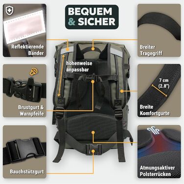 Водонепроникний рюкзак Dry Bag 20/30/45 л з 3 зовнішніми кишенями, RollTop, для пляжу, човна, каяка, туризму, риболовлі та мотоцикла