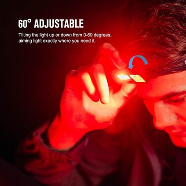 Налобний ліхтар OLIGHT Array 2S 1000 люмен, LED, жестове керування, USB акумулятор, 30 годин, червоне світло, SOS, 60° регулювання, IPX4, для бігу, риболовлі, туризму