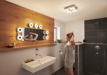 Світильник LEDVANCE Smart LED для ванної кімнати, круглий, хром, 30 см, 1200 лм, 3000-6500K, IP44, диммований, керування через Wi-Fi, додаток і голосовий асистент