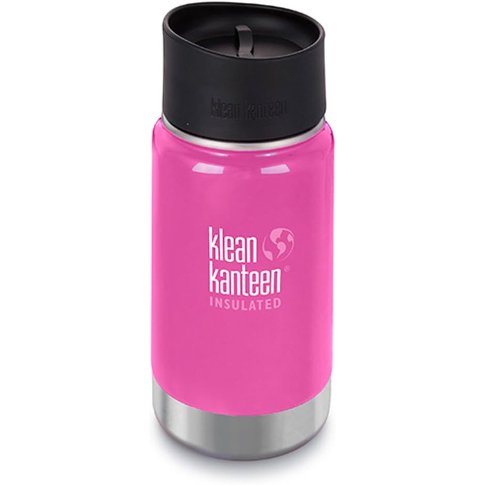 Термос-пляшка Klean Kanteen Wide 355 мл з вакуумною ізоляцією та кришкою Cafe Cap 2.0, колір Wild Orchid