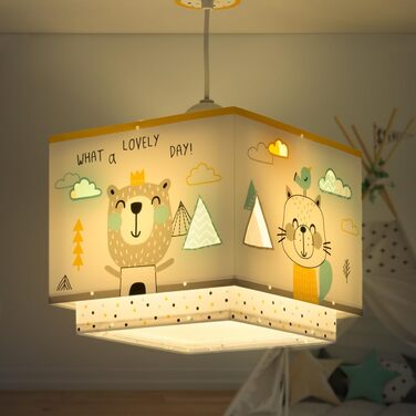 Дитяча підвісна лампа Dalber Hello Little з ведмедями, 24x24x21 см