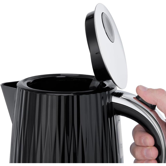 Електрочайник Russell Hobbs Eden 1,7 л, 2400 Вт, білий з нержавіючою вставкою, знімний фільтр від накипу, відкривання кришки кнопкою, індикатор рівня води, підсвічування, BPA-free, модель 27360-70