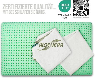Подушка для сну з піни Memory Foam 15 см, для сну на боці, Aloe Vera, для дорослих, виготовлена в Італії