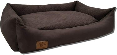 Odolplusz XXL Ліжко для великих собак 100x70 см, коричневе, знімний та праний чохол, двостороння подушка, лежак-диван для собак