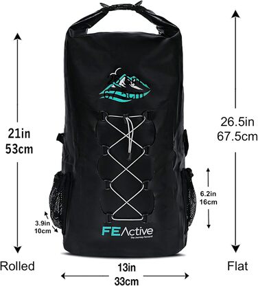 Водонепроникний рюкзак FE Active 30 л для водних та outdoor активностей з м'якими лямками та зовнішніми сітками