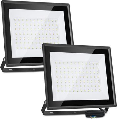 LED прожектор Aigostar 100Вт 8700Лм, холодне світло 6500K, IP65, водонепроникний, для вулиці та приміщень, саду, гаража, спортмайданчика, двору (2 шт, 70Вт)