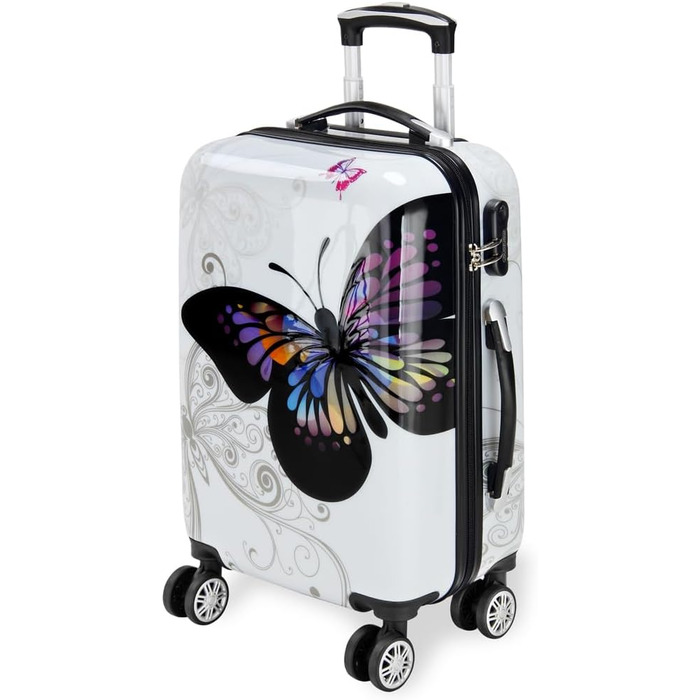 Валіза дорожня MONZANA® Butterfly XL, жорсткий корпус, ABS+PC, алюмінієва телескопічна ручка, подвійні гумові колеса, 42 л