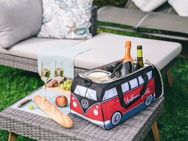 Термосумка Volkswagen Hippie Bus T1 Camper Van 25 л, червоно-чорна, колекція VW