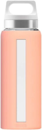 Скляна пляшка для води SIGG Dream 0.65 л з силіконовим чохлом, термостійка, без шкідливих речовин, герметична, рожева