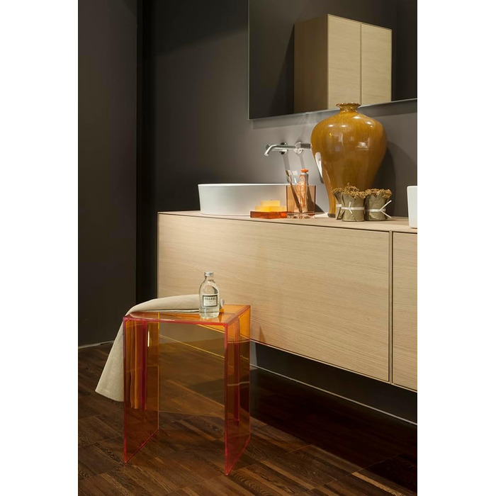 Підставка для зубних щіток Kartell Boxy, пластик, прозора, 7x7x12 см, рожево-нюдова