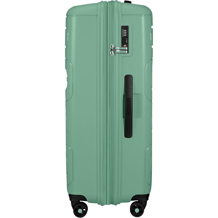 Валіза American Tourister Sunside Spinner 55 см, 35 л, чорна, розширювана, 77-118 л, мінерально-зелена