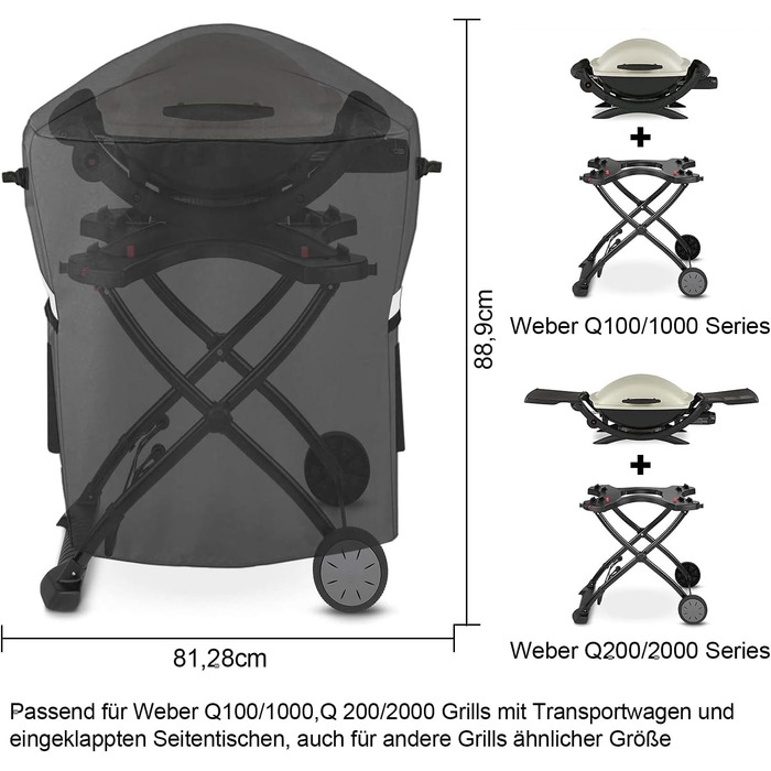 Чохол для гриля Weber Q 1000/2000, водонепроникний 600D