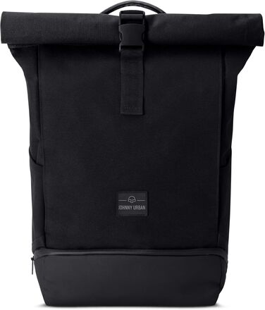 Рюкзак Johnny Urban Allen Medium чорний, водостійкий, 15 л, ролтоп з відділенням для ноутбука, унісекс, для міста, університету та велосипеда, екологічний