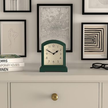 Настільний годинник JONES CLOCKS® Tavern, класичний дизайн, для каміну, спальні, вітальні, офісу, зелений, компактний