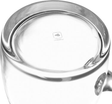 Скляний глечик Leonardo Liquid 1300 мл, ручна робота, класичний дизайн з ручкою, карафа для води