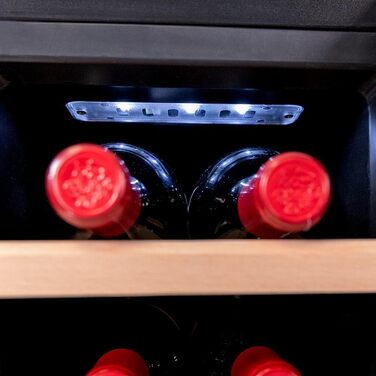 Термелектрична винна шафа Cecotec Bolero GrandSommelier 830 CoolWood на 8 пляшок, низький рівень шуму, регулювання температури 8-18°C, сенсорне управління, енергоощадна