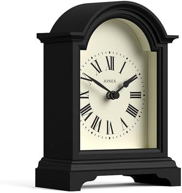 Настільний годинник JONES CLOCKS Bistro, класичний арочний дизайн, білий, універсальний стиль для письмового столу, тумбочки чи полиці