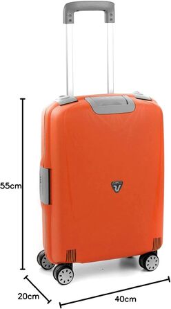 Валіза Roncato Light 55 см, 41 л, чорна/папая, легка дорожня пластикова