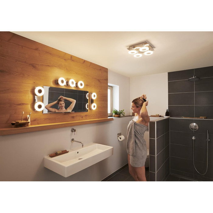 Світильник LEDVANCE Smart LED для ванної кімнати, круглий, хром, 30 см, 1200 лм, 3000-6500K, IP44, диммований, керування через Wi-Fi, додаток і голосовий асистент
