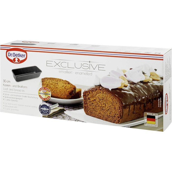 Форма для випікання хліба та кексів Dr. Oetker EXCLUSIVE 30 см, емальована, сіро-коричнева/кремова
