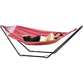 Гамак AMAZONAS Beach Set Vulcano з металевою рамою, 200x100 см, до 100 кг, швидке складання