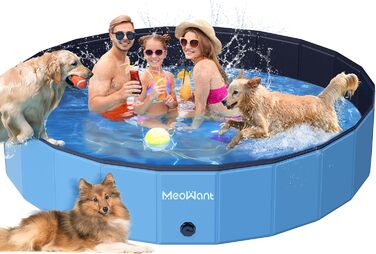 Великий складний басейн для собак Meowant, посилений ПВХ, дитячий та собачий басейн 220×40 см, нековзкий, портативний, без насоса