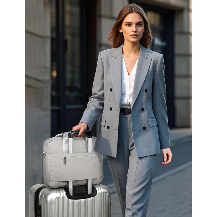 Сумка для ноутбука 15-16 дюймів GAOCHY, сумісна з MacBook Pro 16, Air 15, Aspire 15,6, Vivobook 16/15, Inspiron 15, месенджер із плечовим ременем, сірий шовк