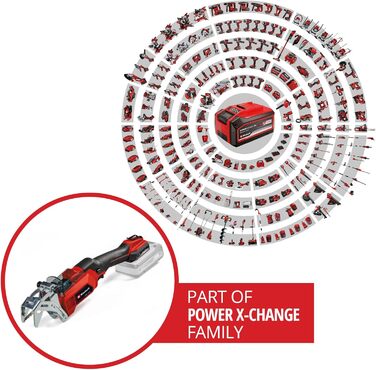 Акумуляторна гілкоріз Einhell GE-GS 18/150 Li-Solo Power X-Change 18В, зріз до 100 мм, хід 20 мм, знімна дуга, 2 пилки, без акумулятора