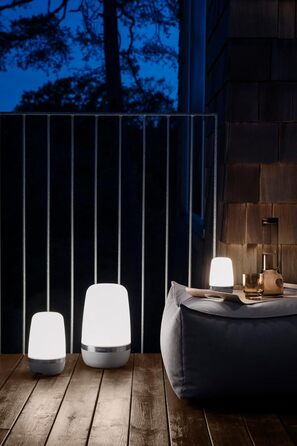 Світлодіодна акумуляторна лампа Blomus SPIRIT для вулиці, настільна, USB-зарядка, розмір S, платиново-сіра