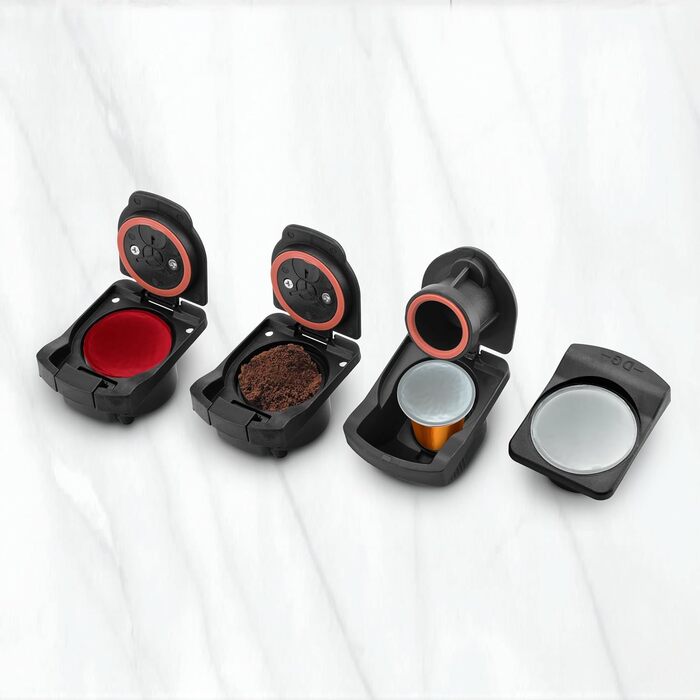 Кавоварка Ufesa Bellagio 3-в-1 для капсул Nespresso, Dolce Gusto та меленої кави, сенсорна панель, 1 л, 1400 Вт, 15 бар, чорна
