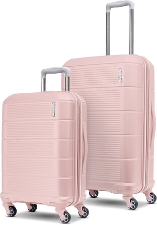 Жорстка валіза American Tourister Stratum XLT 2.0 з розширенням і обертовими колесами, набір 2 шт (20/24 дюйми), рожевий Blush