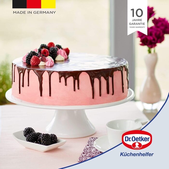 Форма для випічки Dr. Oetker EXCLUSIVE, кругла, 26 см, антипригарна, сталева з емалевим покриттям, стійка до подряпин, сіро-коричнева/кремова