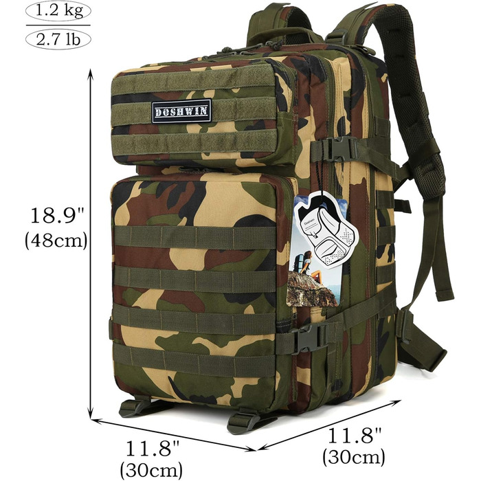 Тактичний військовий рюкзак 40 л Molle для армії, виживання, ліс, Fluchtrucksack