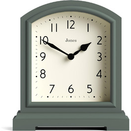 Камінний годинник JONES CLOCKS Tavern, класичний дизайн, настільний, для спальні, вітальні, офісу, полички, зелений
