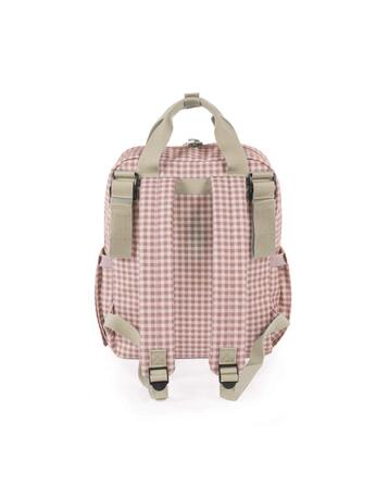 Сумка для коляски Walking Mum I Love Vichy, рожева, універсальна, з короткими ручками і плечовим ременем, 37x28x12 см