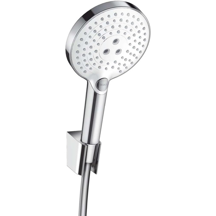 Душова лійка hansgrohe Raindance Select S 120, 3 режими, біла/хром, з тримачем
