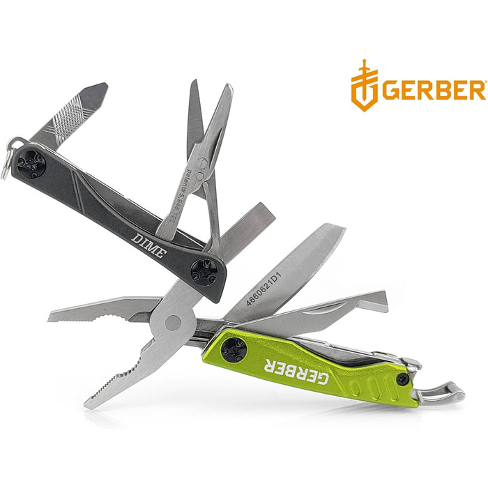 Мультитул Gerber Dime 12 в 1, кишеньковий, чорний, 1014030 (зелений, EU)