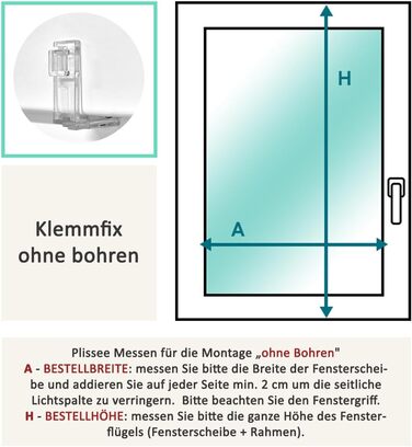 Преміум плісе Klemmfix без свердління, графіт 65x220 см, світлопропускне, сонцезахисне рольштора для вікон