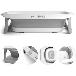 Дитяча подушка Twistshake для купання новонароджених, м'яка та складна, протиковзка, плаваюча, для ванни, 0+ місяців, пастельний сірий