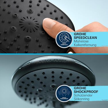 Душовий набір GROHE Vitalio 110, 2 режими, круглий, 14 л/хв, хром, 150 см шланг, захист від падінь, 26972001