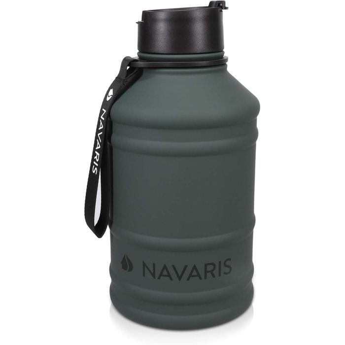Navaris Фітнес-пляшка 2,2 л із нержавіючої сталі для спорту, велика спортивна пляшка для води, BPA вільна
